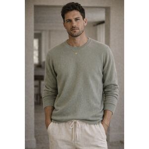 NAADAM Green Gray 100% Cashmere Pullover Sweater Top   Mens Size Medium